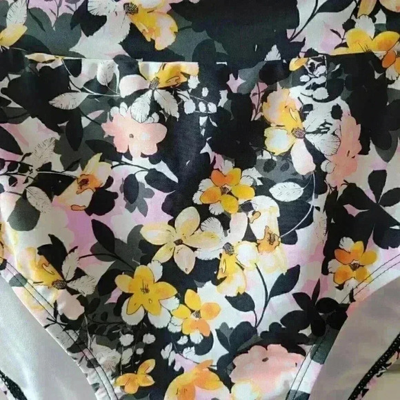 Decree Womens Bikini Swim Bottom Plus Size 1X High-Waist Multicolor Floral NWT - Picture 4 of 7